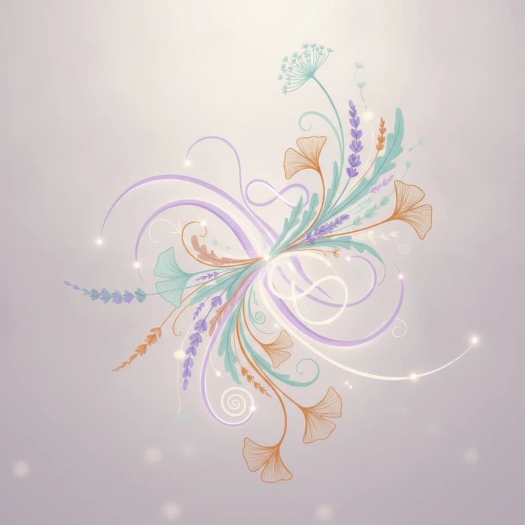 Gentle organic botanical and neural branching illustration symbolizing neurodiversity and individual strengths
